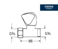 MEDIDAS LLAVE DE CIERRE COMPLETA GROHE
